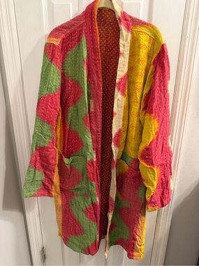 Reversible Kantha Kimono Duster